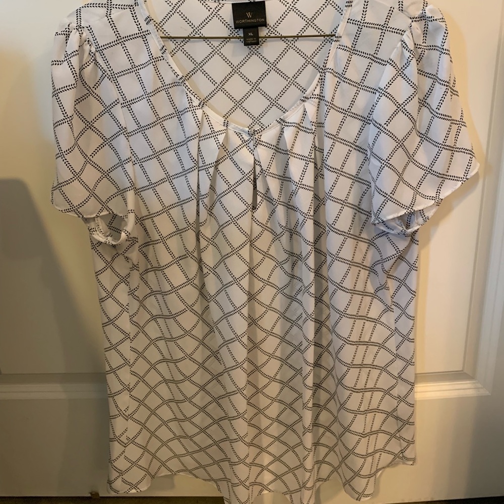 White and black blouse